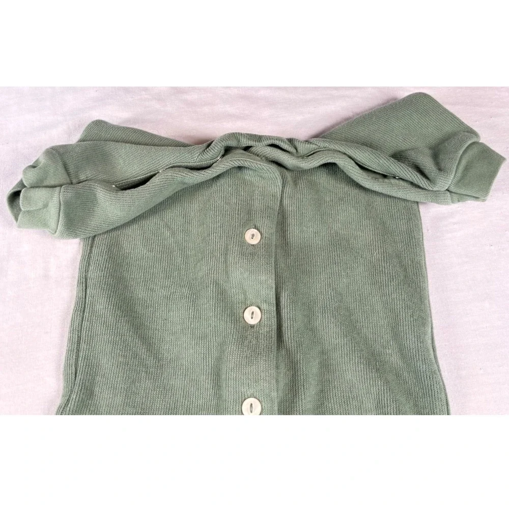 Ralph Lauren Ribbed Knit Coverall‎ Baby 6M Green Excellent Shawl Collar Romper